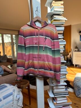 Aviator Nation Serape Striped Bolt Zip Hoodie Sweatshirt